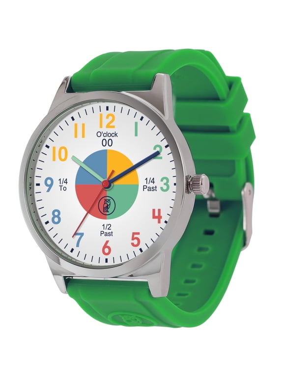 Analog Kids Watch Bright Shamrock Green - Girls & Boys Watches Ages 7-12 - Kids Analog Watch - Telling Time Teaching Tool - Gift Watches for Girls and Boys