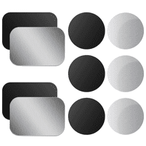 OWLKELA 10 Pack Mount Metal Plate, for Phone Car Mount Holder, Black and Silver, 4 R and 6 Rd