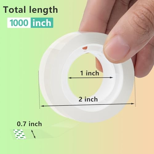 OWLKELA 12 Rolls Clear Tape Refills, Transparent Tape, All-Purpose Transparent Glossy Tape Rolls for Office, Home, School60U