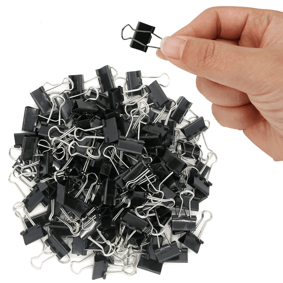 OWLKELA 120 Pack Mini Binder Clips, Black, 15mm 5/8 inch