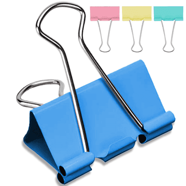 OWLKELA 24 Pack Extra Large Binder Clips, Big Metal Paper Clamps Black , Assorted Colors, 2 inch