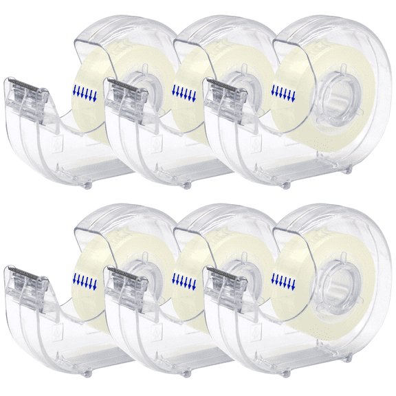 OWLKELA 6 Pack Clear Tapes and Refillable Dispensers, 0.7" x 28 Yds per Roll