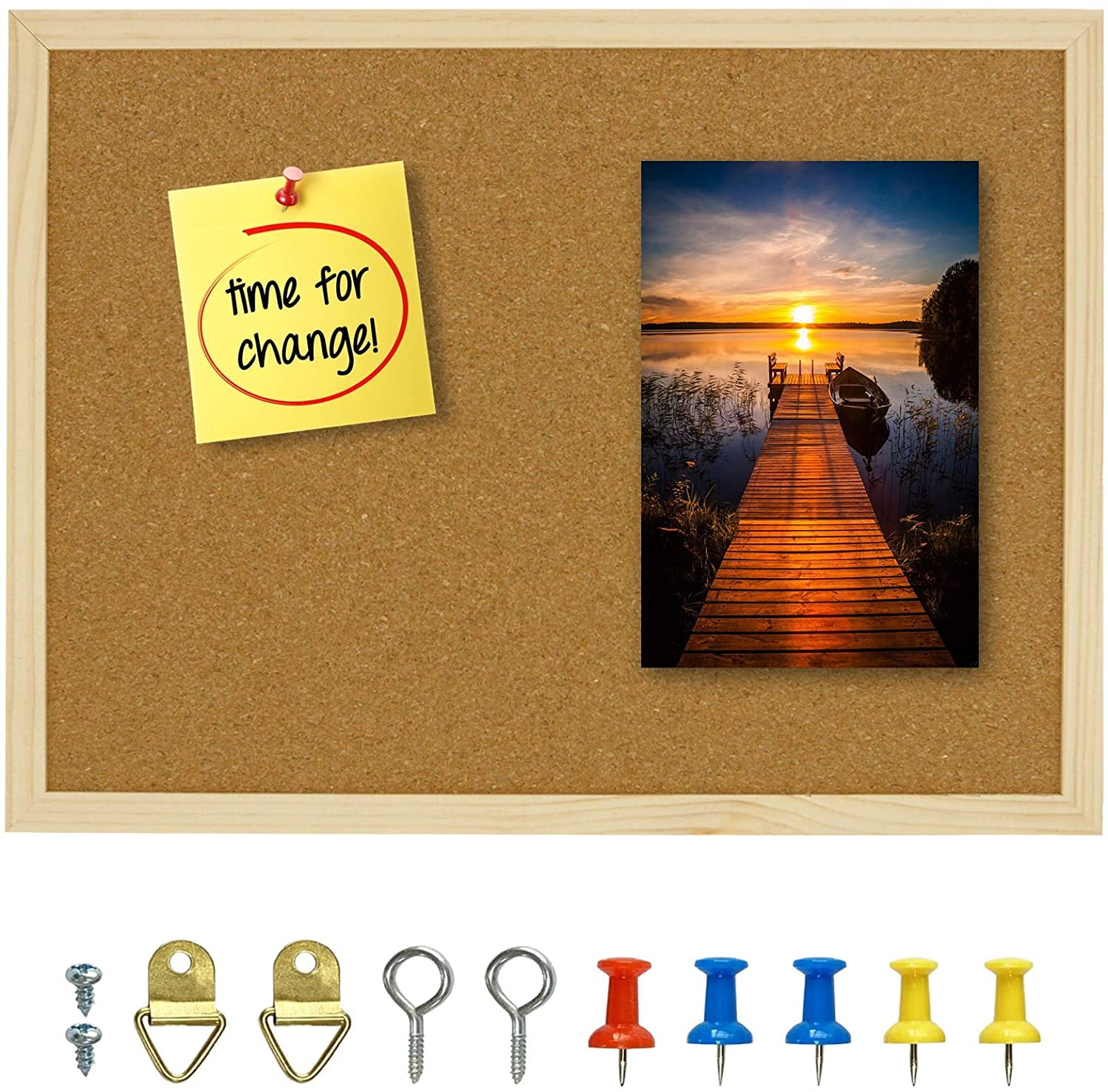 OWLKELA Cork Board Bulletin Board, Ideal for Decor, Message Board, 14.6"X 11"