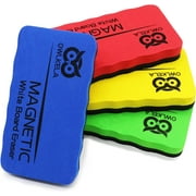 OWLKELA Magnetic Whiteboard Eraser, Dry Eraser Board Erasers, 4 Pack