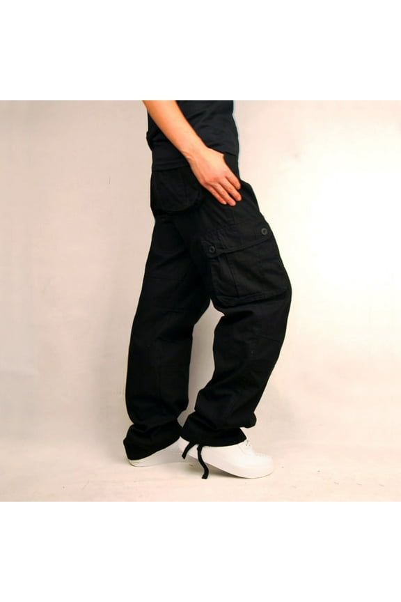 Camo Cargo Pants for Men Outdoor Camouflage Tactical Combat Pants Washed Cotton Straight-Legs Hiking Pants with 8 Pockets