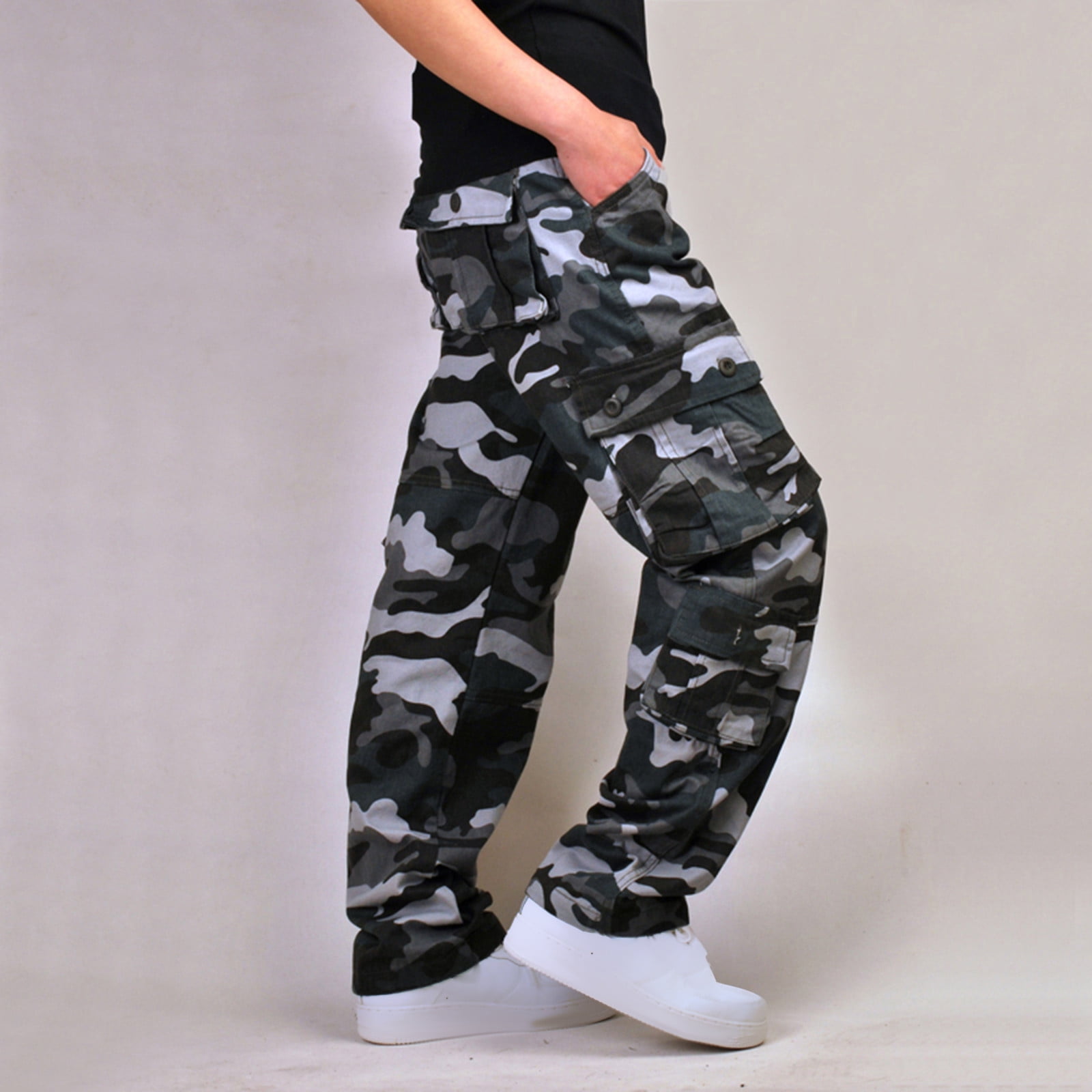 OWMEOT Camo Cargo Pants for Men Outdoor Camouflage Tactical Combat ...
