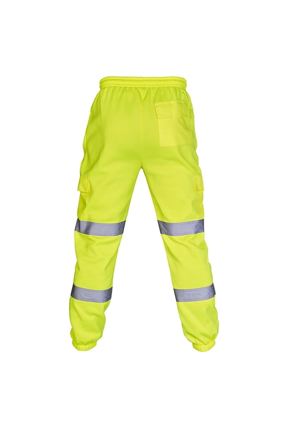 Hi Vis Safety Work Pants for Men High Visibility Joggers Sweatpants Reflective Strips Industrial Pants