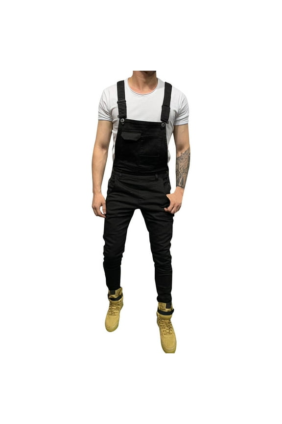 Men's Camo Denim Bib Overalls Classic Slim Fit Adjustable Straps Jumpsuits Cotton Workwear