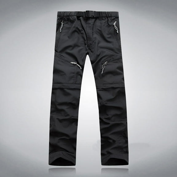 OWMEOT Men's Cargo Pants Convertible Zip Off Outdoor Hiking Pants Waterproof Quick-Dry Travel Fishing Work Pants with Zip Pockets