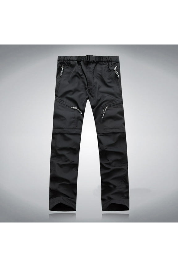 Men's Cargo Pants Convertible Zip Off Outdoor Hiking Pants Waterproof Quick-Dry Travel Fishing Work Pants with Zip Pockets