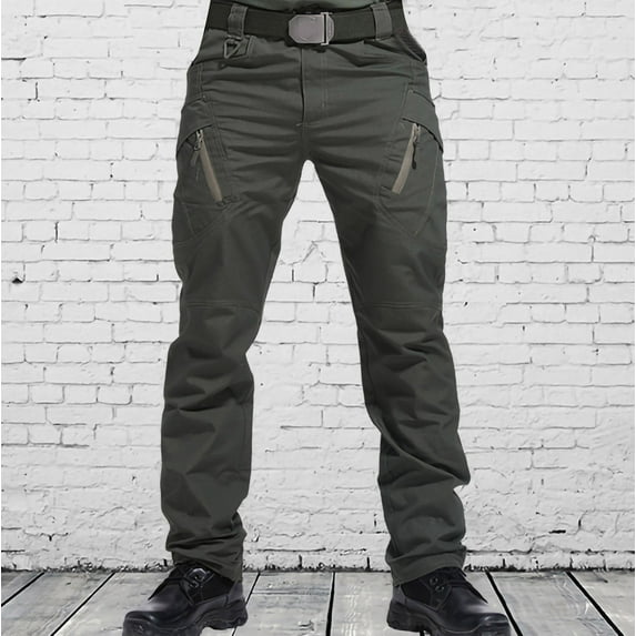 OWMEOT Men's Cargo Pants Water Resistant Work Pants Outdoor Adventure Hiking Trousers with Zip Pockets