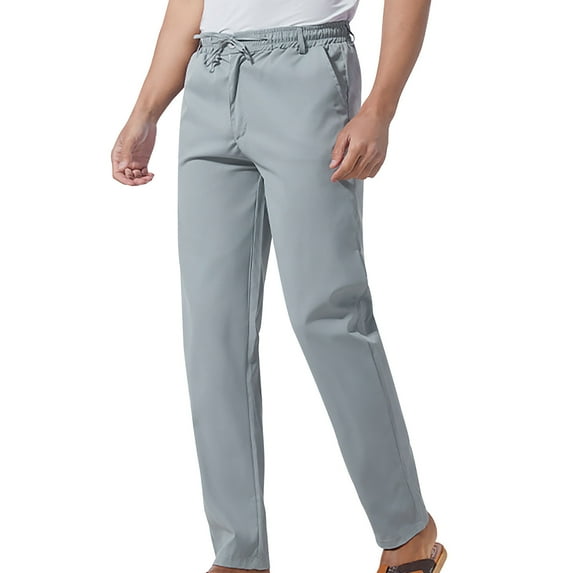 OWMEOT Men's Sweatpants High Waisted Drawstring Gym Yoga Pants Baggy Straight Leg Lounge Pants