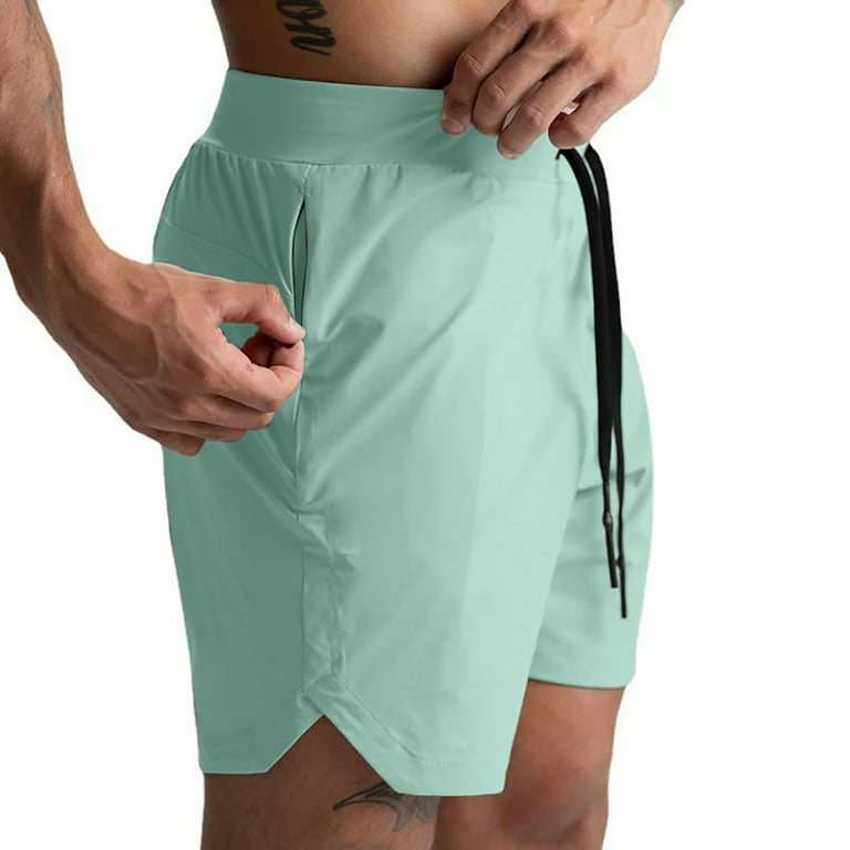 OWMEOT Mens 3 Athletic Shorts Quick Dry Gym Shorts Side Slits Drawstring Workout Shorts Lightweight Comfortable Running Shorts
