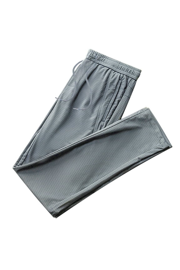 Mens Casual Sweatpants Lightweight Breathable Cotton Workout Athletic Pants Elastic-Waist Drawstring Running Pants