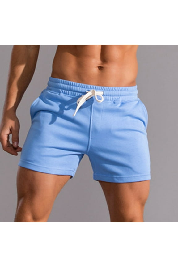 Mens Gym Shorts Summer Outdoor Running Shorts Cotton Breathable Athletic Shorts Lightweight Elastic Activewear