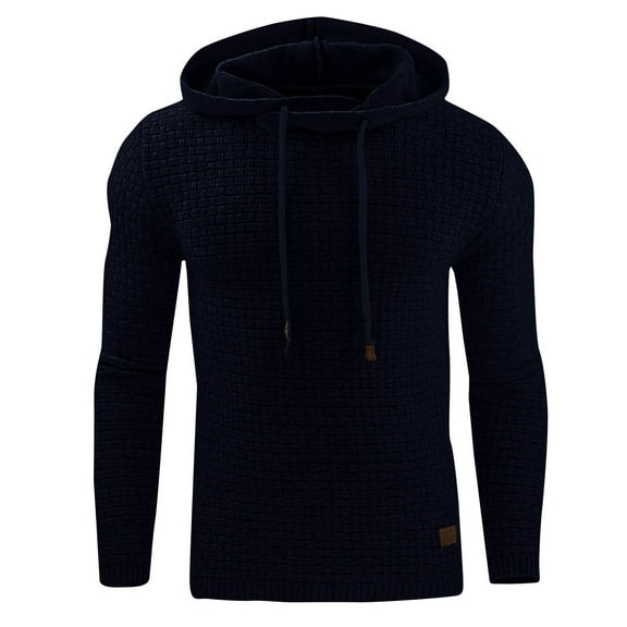 OWMEOT Mens Hooded Sweatshirts Waffle Knit Long Sleeve Casual Drawstring Pullover Hoodies