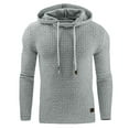 thumbnail image 1 of OWMEOT Mens Hooded Sweatshirts Waffle Knit Long Sleeve Casual Drawstring Pullover Hoodies, 1 of 2