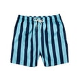 thumbnail image 1 of OWMEOT Mens Summer Swim Trunks Stripe/Print Beach Shorts Lightweight Comfortable Bathing Suits 5 Inch Drawstring Board Shorts, 1 of 2