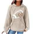 thumbnail image 1 of OWMEOT Waffle Hoodies for Women Football Printed Raglan Long Sleeve Hooded Sweatshirt Loose Comfy Rugby Pullover Tops, 1 of 4