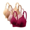 thumbnail image 1 of OWMEOT Women's Push Up Wireless Bra Pack of 4 Full Coverage Adjustable Strap Comfort Support Bras, 1 of 6