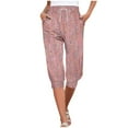 thumbnail image 1 of OWMEOT Womens Wide Leg Capris Gradient Color Lantern Capri Pants Comfy Baggy Gym Yoga Pants Drawstring Sweatpants, 1 of 6