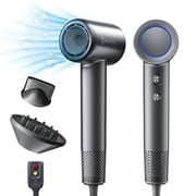 OWMSIC Hair Dryer, High Speed 160000 RPM Negative Ionic Blow Dryer with Diffuser, Lightweight Low Noise Fast Drying for Home Travel Salon, Gray