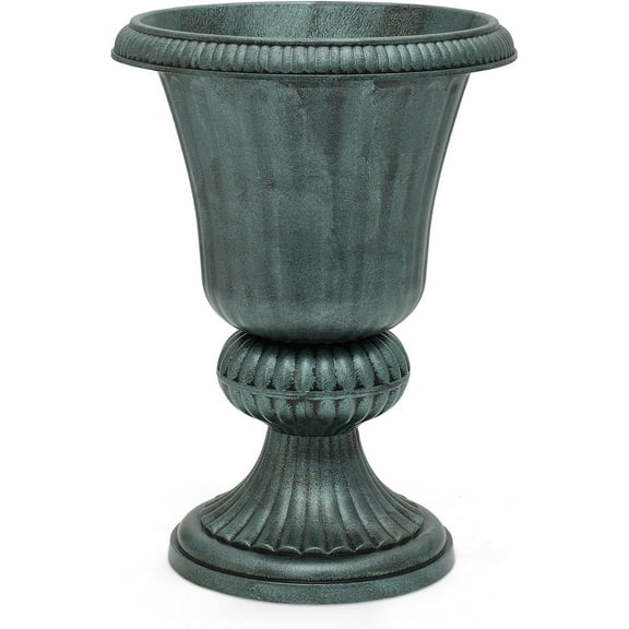 OWNEN 20" Urn Planter for Outdoor and Indoor Plants, Large Decorative Front Porch Planter, Vintage Grecian Flower Pot for Patio, Garden & Entryway Décor, Antique Brass