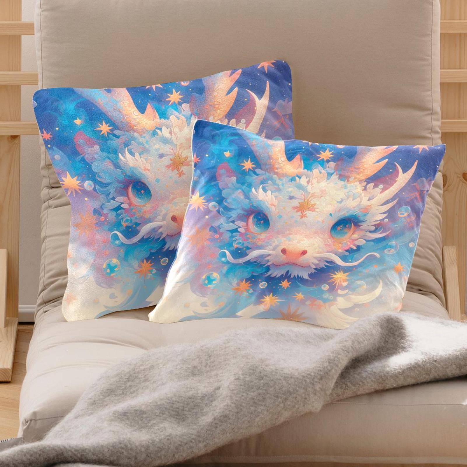 OWNFEELING Home Decor China Dragon Pattern Decorative Velvet Throw