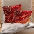 OWNFEELING Home Decor Gold Red Glow Pattern Decorative Velvet Throw