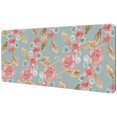 OWNHE Floral Pattern Rectangular Extended Desk Pad with NonSlip Rubber