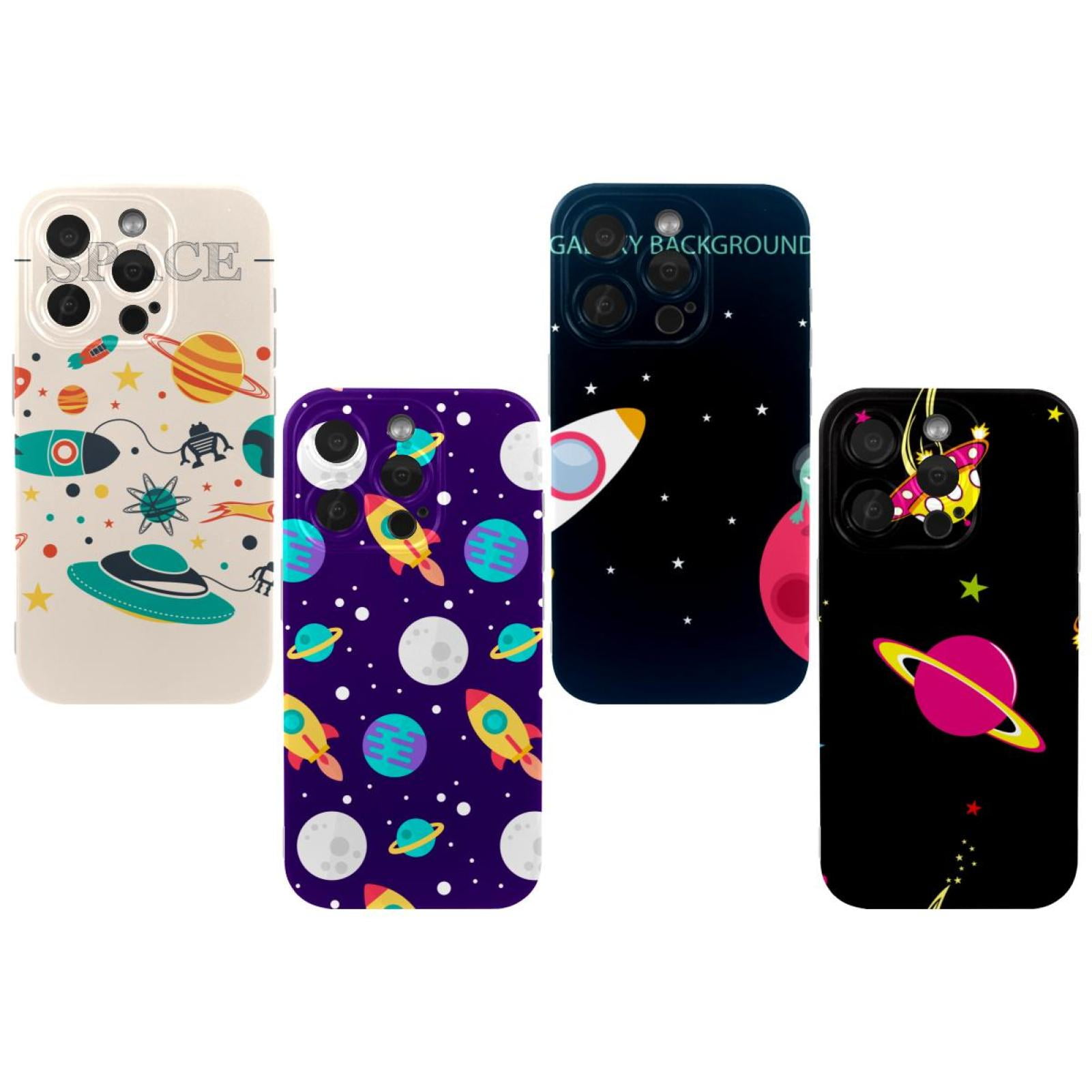 OWNHE Outer Space Stars Pattern 4Pack TPU Soft Case Set for