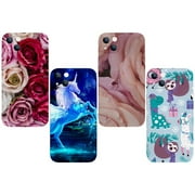 OWNHE Pegasus Fancy Pattern 4-Pack Trendy Protective Phone Case Quad-Pack for iPhone 14/14 Plus/15/15 Plus – Durable TPU Printed Covers with Exclusive Designs