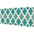 OWNHE White Moroccan PatternEmerald Green Pattern Rectangular Extended