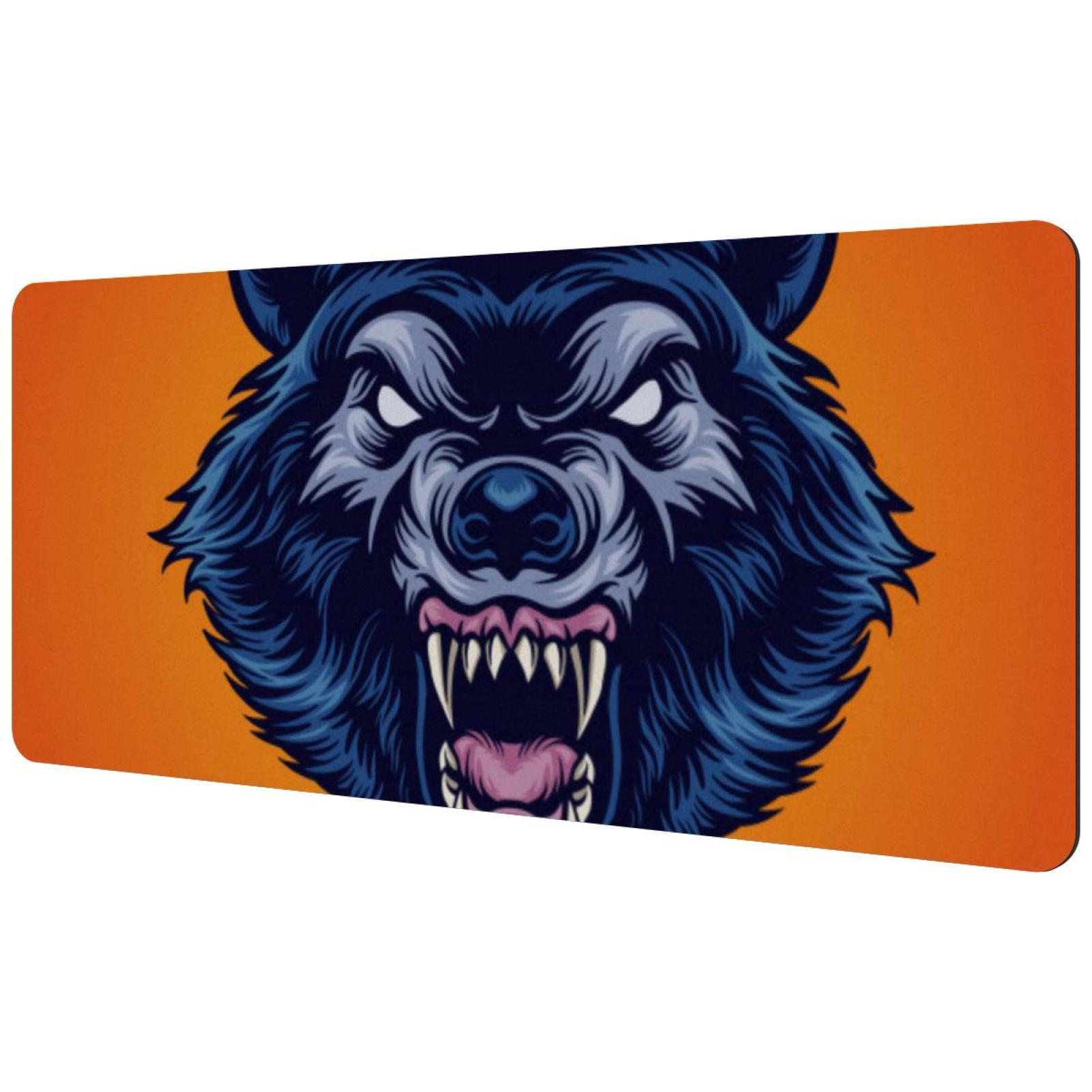 OWNHE Wild Wolf Pattern Rectangular Extended Desk Pad with Non-Slip ...