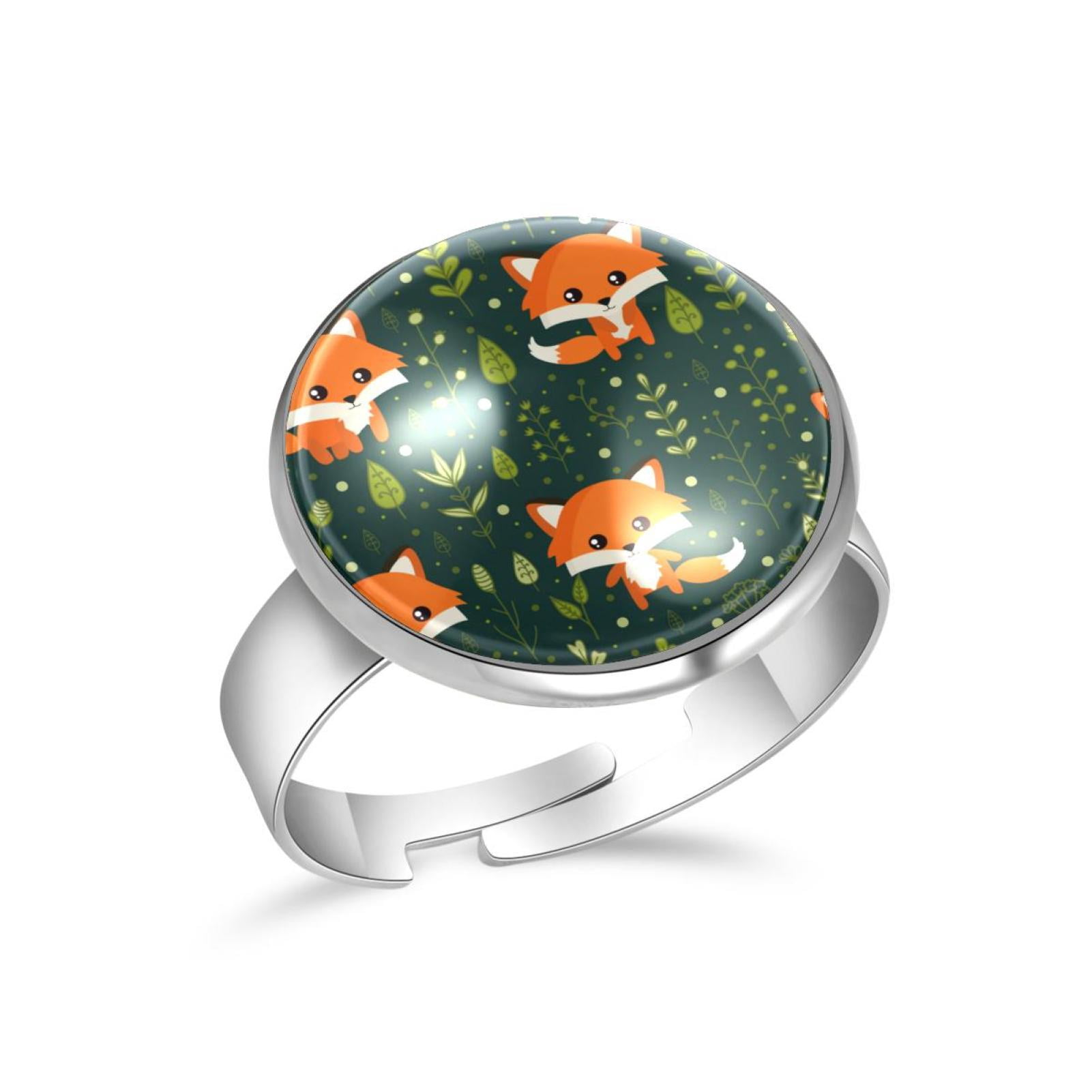 OWNMEMORY Cute Cartoon Animal Fox Forest Pattern Stainless Steel ...