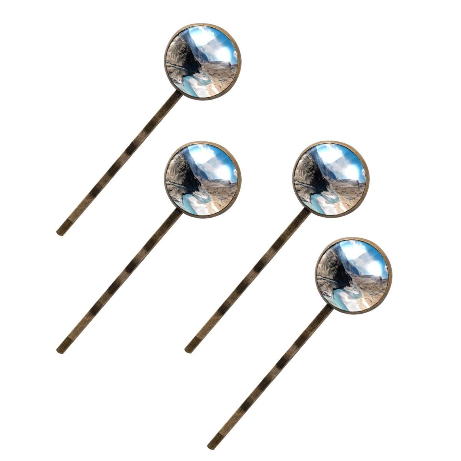 OWNMEMORY Lake Mountain Pattern Antique Bronze Round Hairpins with ...