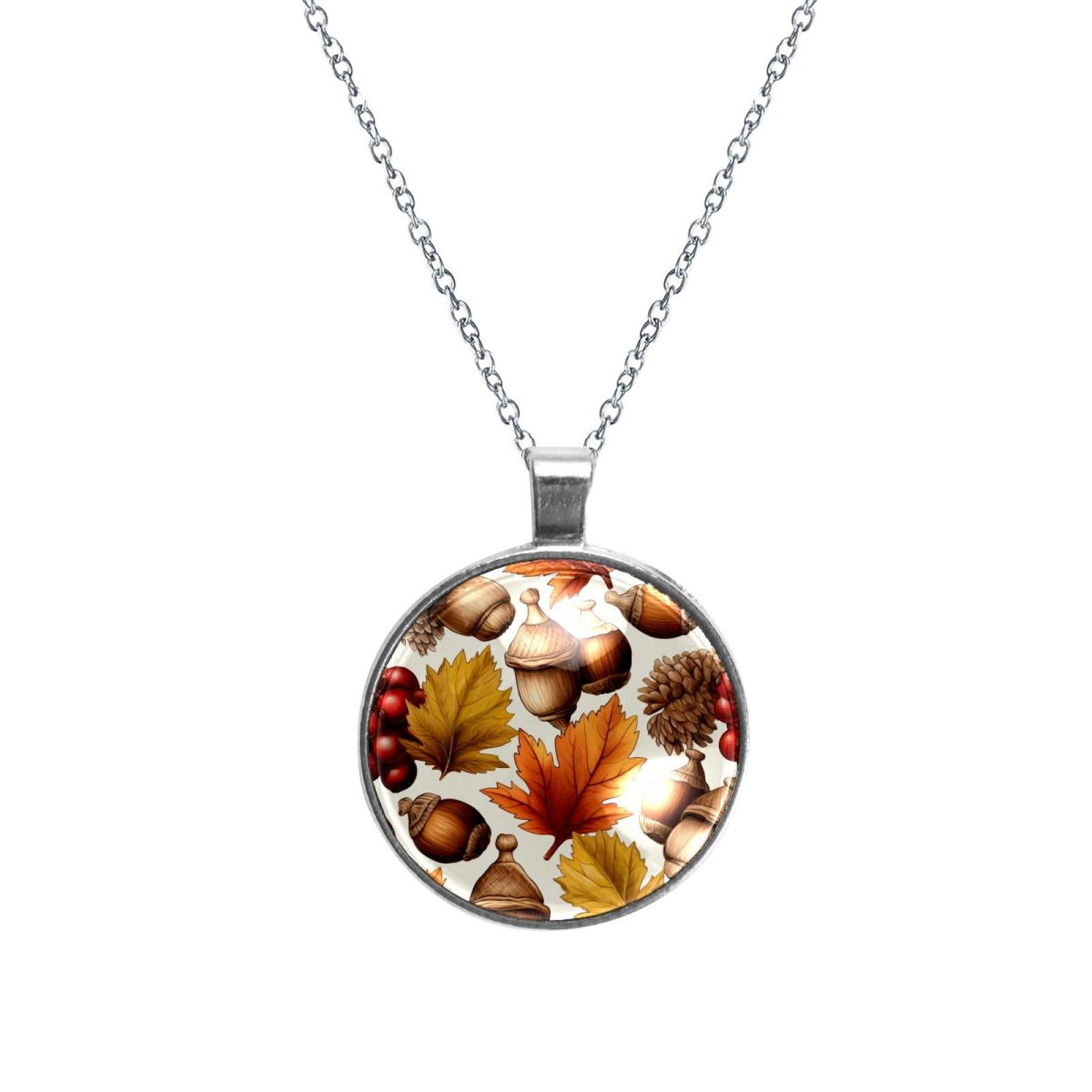 925 Sterling Silver Thanksgiving Turkey Necklace - Cute Fall Holiday Jewelry Gift For Women