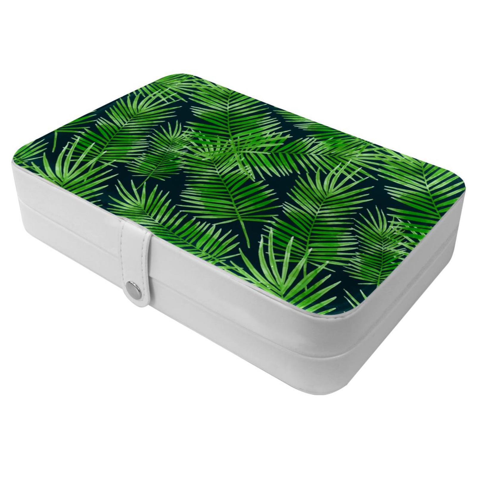Green Elegant Quilted PU Leather Jewelry Box - Portable Organizer for Travel & Home