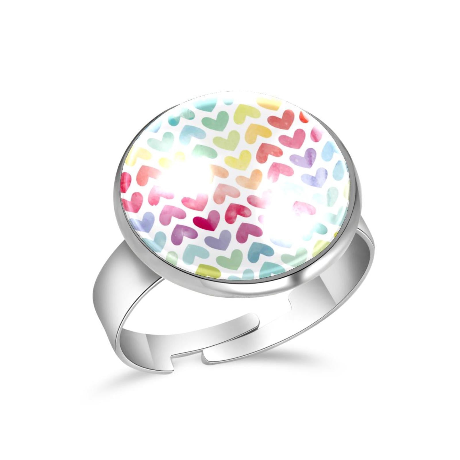 OWNMEMORY Watercolor Colorful Rainbow Love Pattern Stainless Steel ...