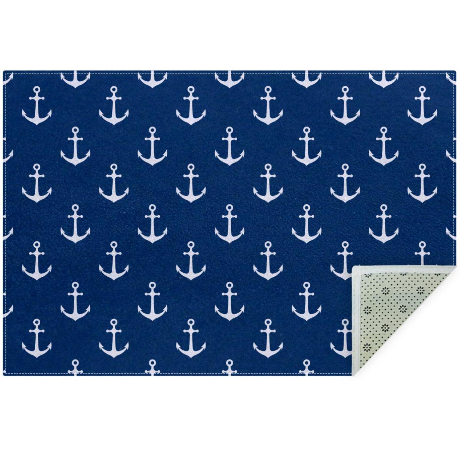 OWNNI Home Decor Anchors Pattern Modern Polyester Office Rug Anti