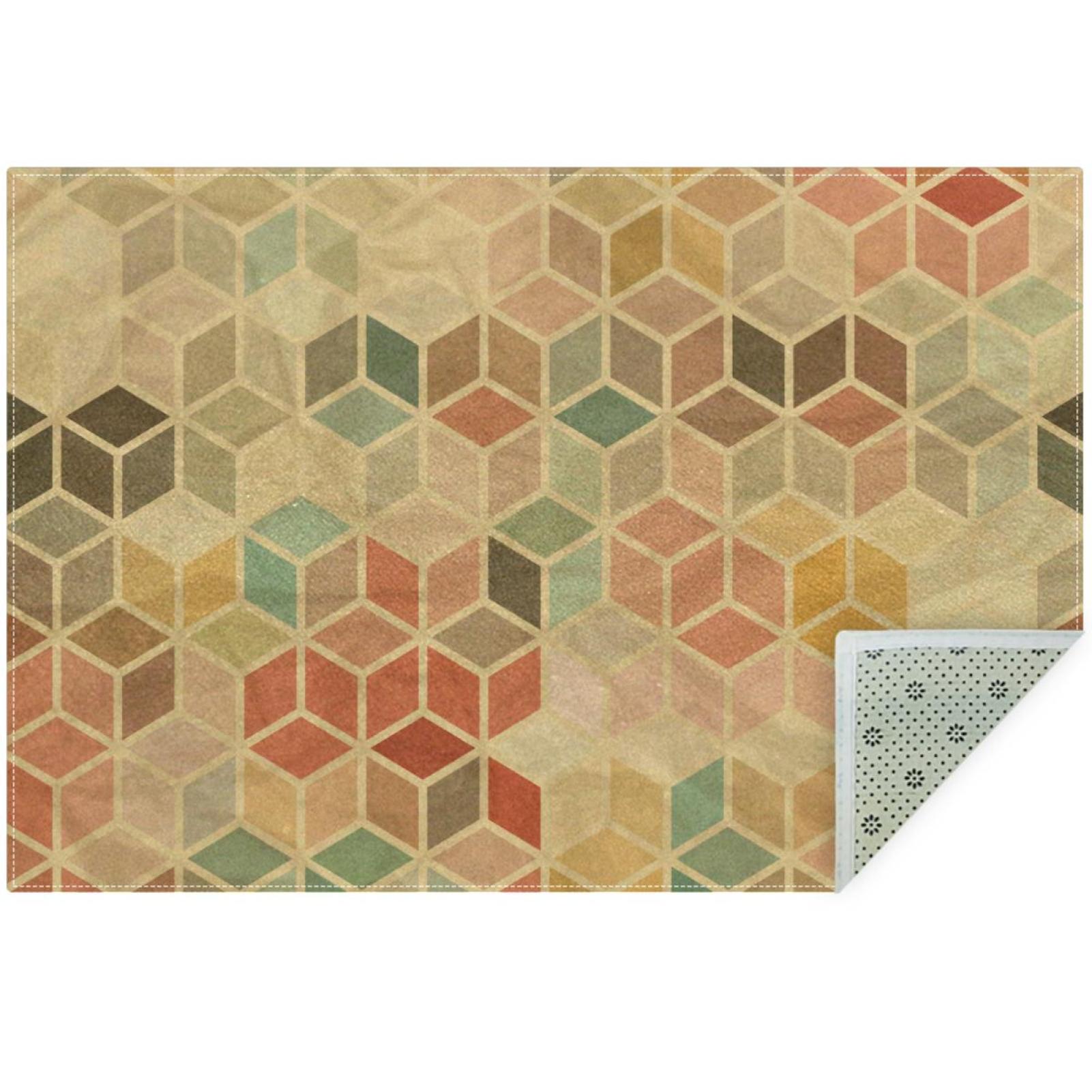 OWNNI Home Decor Beautiful Rhombus Hexagon Pattern Modern Polyester