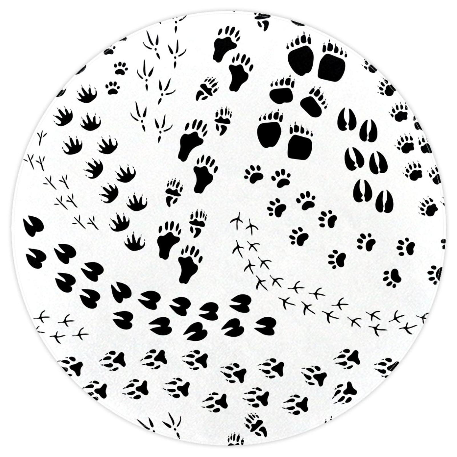 OWNNI Home Decor Black White Animal Paws Cats Dogs Claw Pattern Elegant