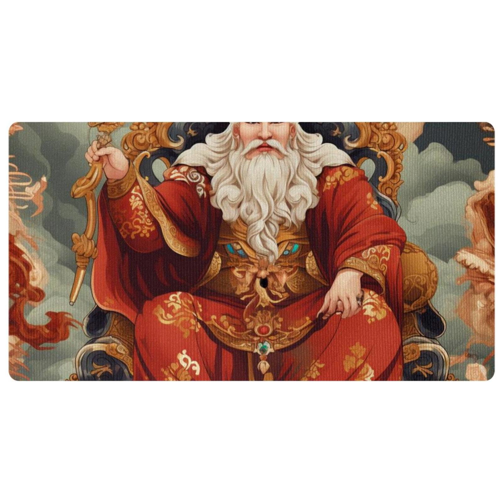 OWNNI Home Decor Cai Shen Ye Pattern Rectangular Kitchen Mat Runner Rug, 15.7"x29.5" Washable