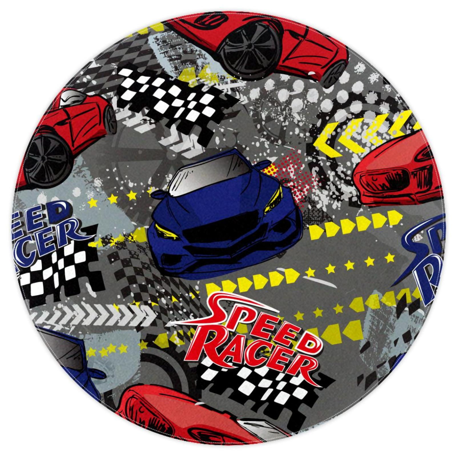 Ownni Home Decor Cartoon Speed Racer Car Pattern Elegant Round 