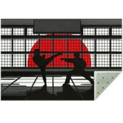 OWNNI Home Decor Japanese Taekwondo Dojo Pattern Modern Polyester Office Rug - Anti-Fatigue Right-Angle Floor Mat for Comfort and Style in your Workspace