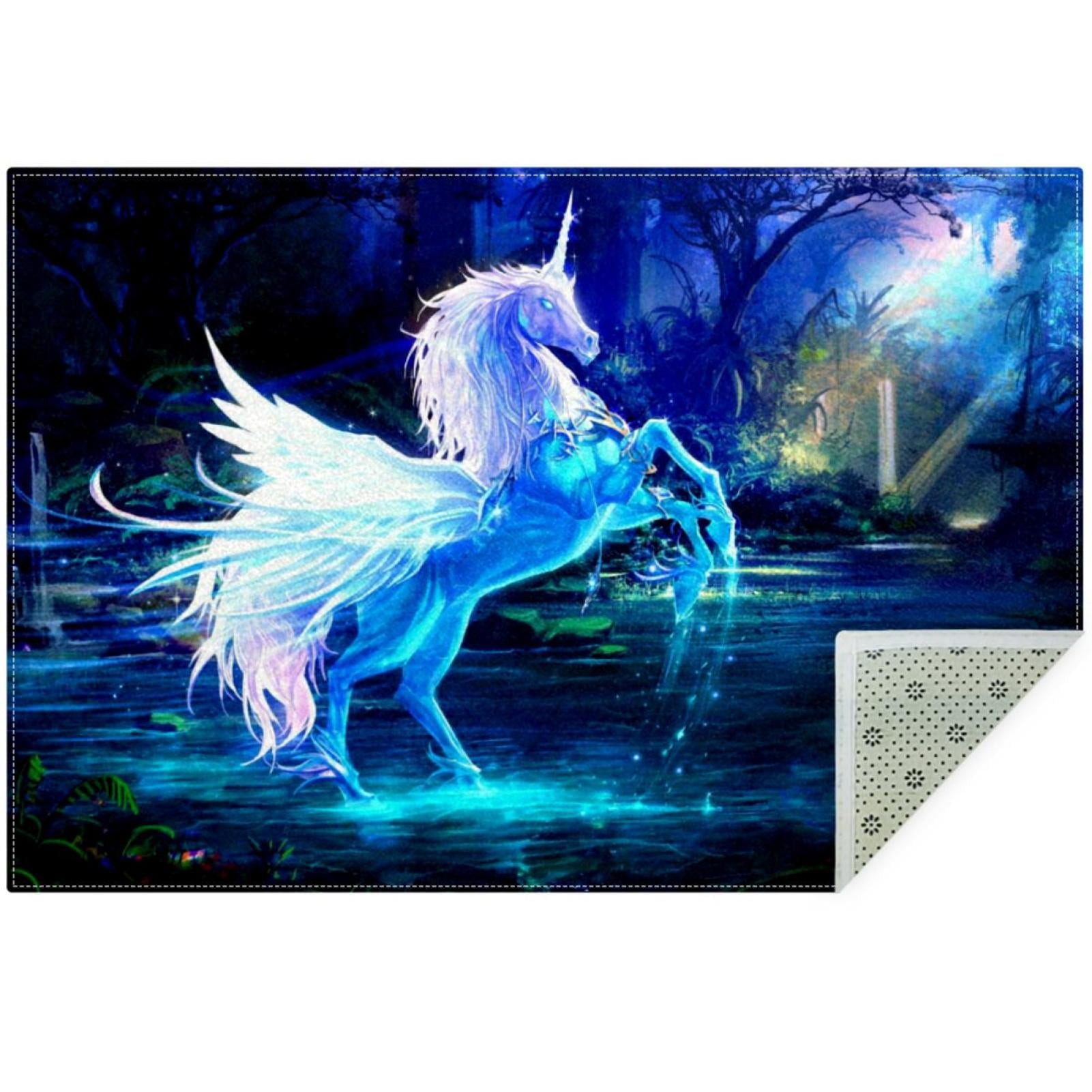 OWNNI Home Decor Pegasus Fancy Pattern Modern Polyester Office Rug