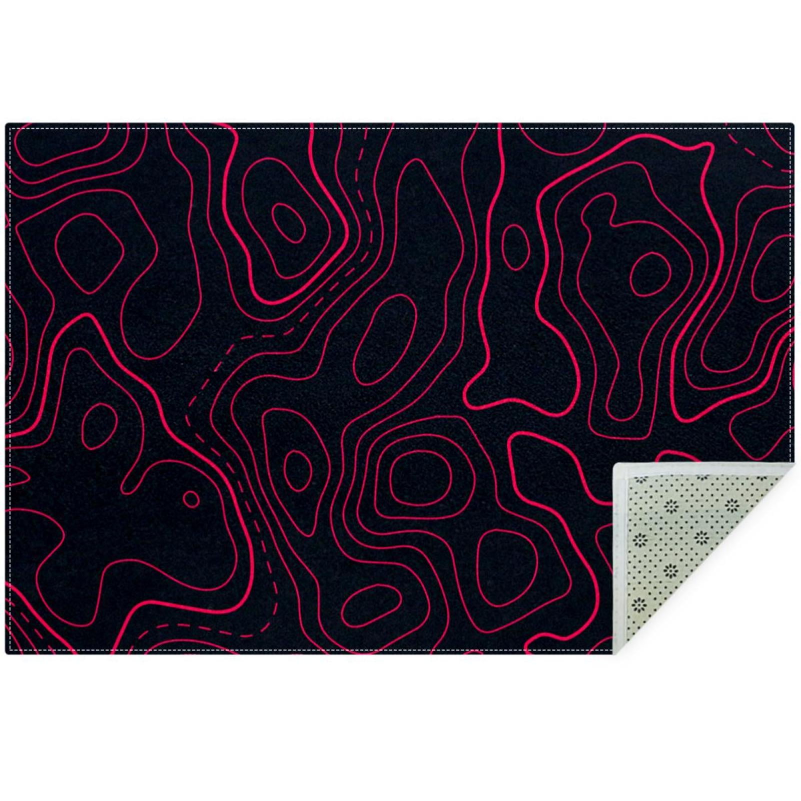 OWNNI Home Decor Topographic Map Design Red Color Pattern Modern ...