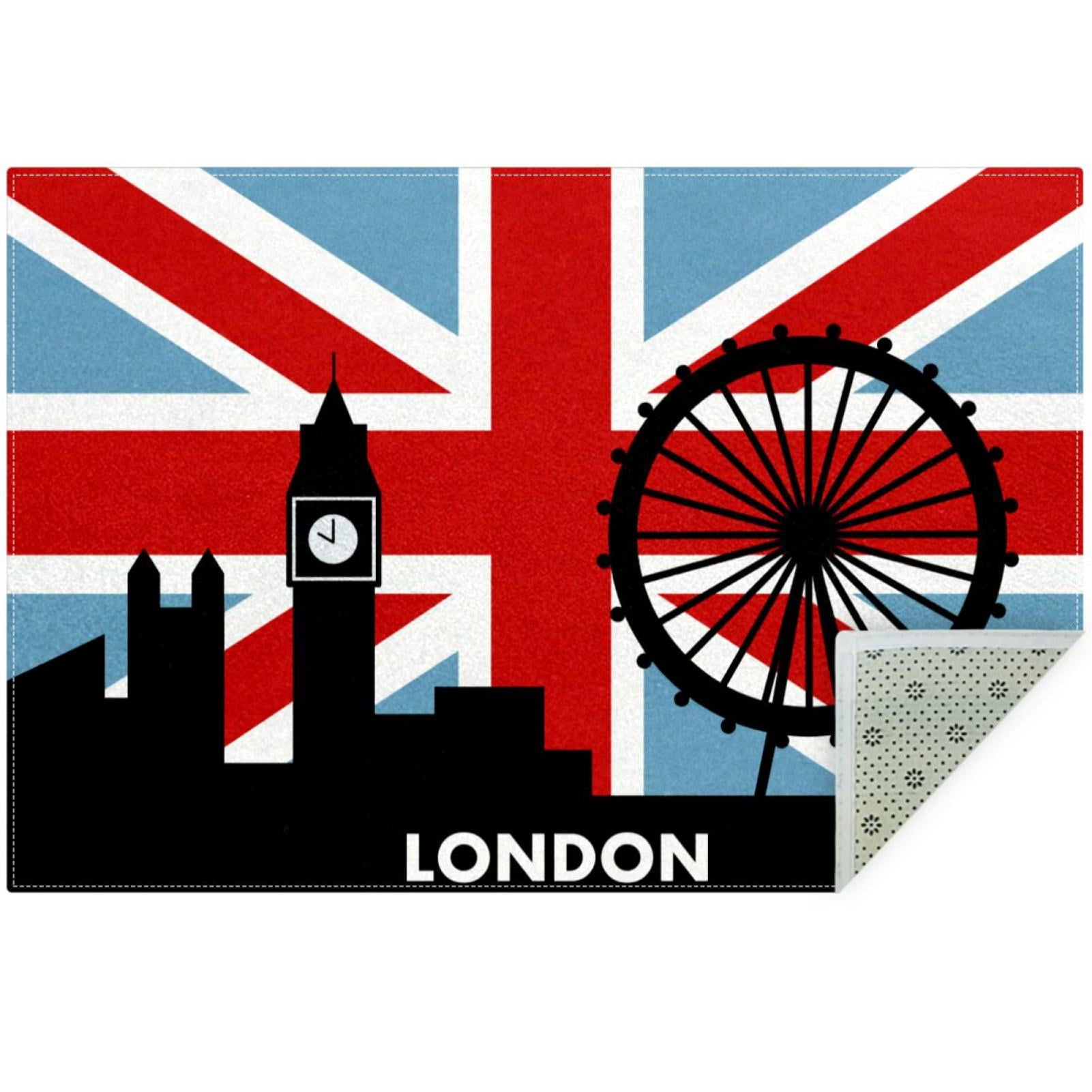 OWNNI Home Decor UK British Flag London Pattern Modern Polyester Office