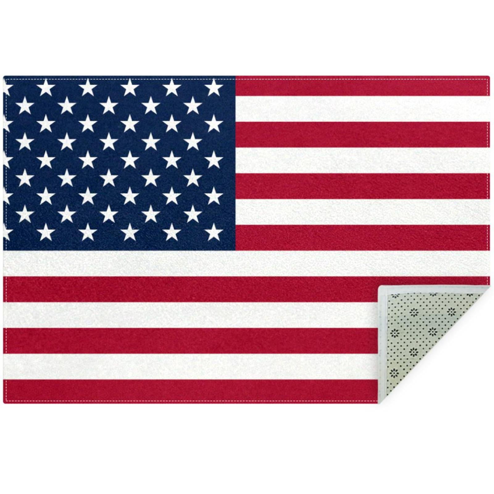 OWNNI Home Decor USA American Flag Pattern Modern Polyester Office Rug