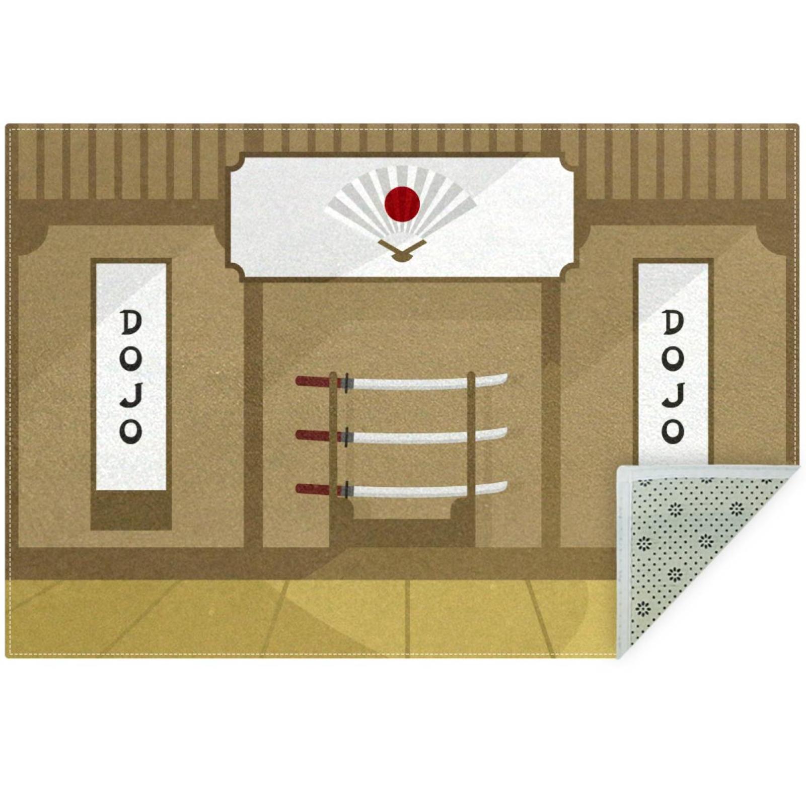 OWNNI Home Decor Vintage Japanese Kendo Dojo Pattern Modern Polyester